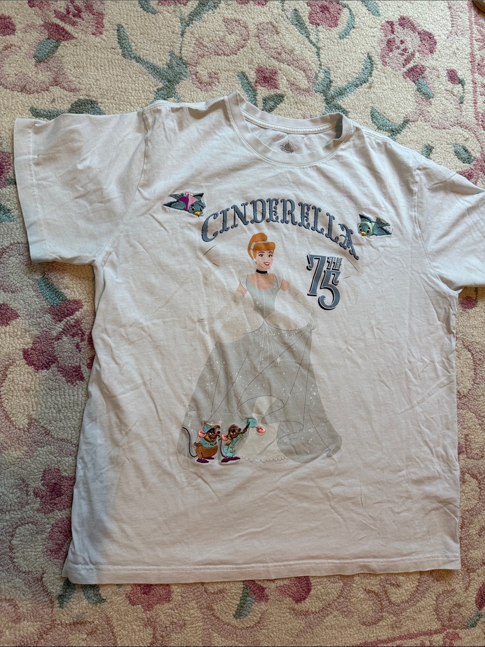 Cinderella 75th Anniversary White Graphic Tee